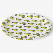 Yellow Taxi Cab Weihnachtsbaum Festlicher Urlaub N Pappteller (Schrägansicht)