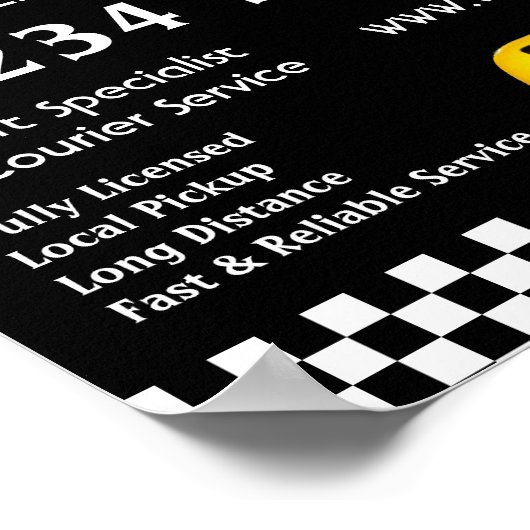 Yellow Taxi Cab Zeichenwerbung Poster (Ecke)
