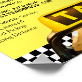 Yellow Taxi Cab Zeichenwerbung Poster (Ecke)