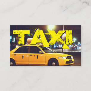 Yellow TAXI City Lights Taxifahrer Visitenkarte