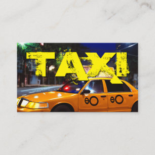 Yellow TAXI City Lights Taxifahrer Visitenkarte