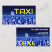 Yellow TAXI City Neon Lights Taxifahrer Visitenkarte (Vorne/Hinten)