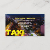 Yellow TAXI City Neon Lights Taxifahrer Visitenkarte (Rückseite)