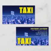 Yellow TAXI City Neon Lights Taxifahrer Visitenkarte (Vorne/Hinten)