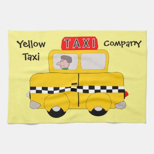 Yellow Taxi Design Handtuch