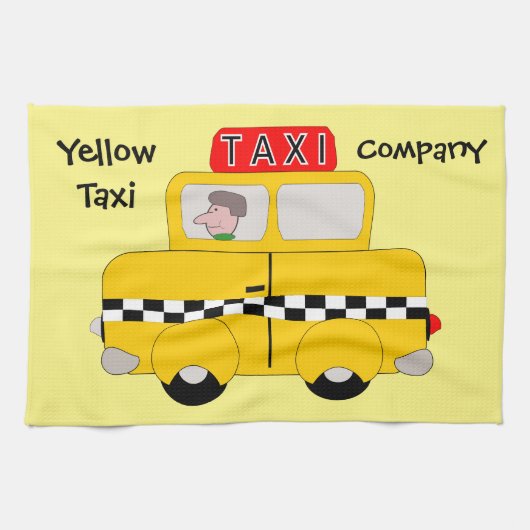 Yellow Taxi Design Handtuch (Horizontal)