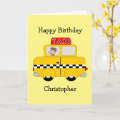 Yellow Taxi Geburtstag Karte (Gelbe Blume)