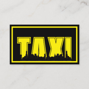 Yellow TAXI Gelb-Frame Taxifahrerkabine Visitenkarte