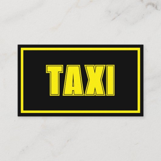 Yellow TAXI Gelb-Frame Taxifahrerkabine Visitenkarte (Vorderseite)