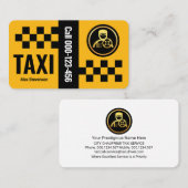 Yellow Taxi Karo Box Cab Driver Visitenkarte (Vorne/Hinten)
