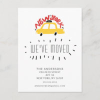 Yellow Taxi Moving Announcement Card für Spaß in N
