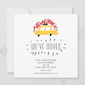 Yellow Taxi Moving Announcement Card für Spaß in N Einladung (Vorderseite)