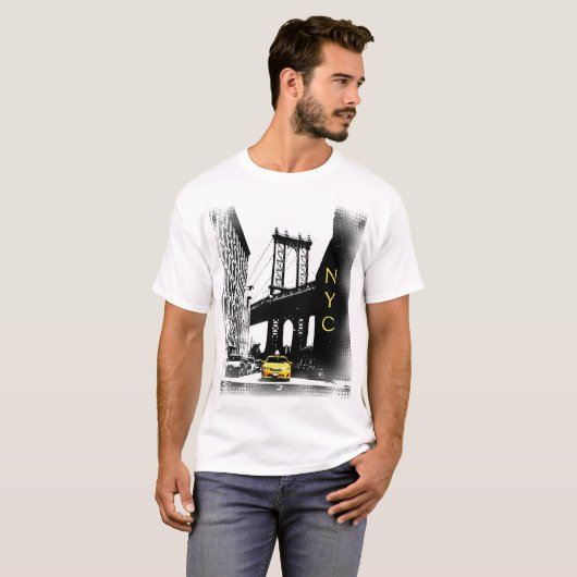 Yellow Taxi New York City Nyc Moderner Pop Kunst T-Shirt (Vorne ganz)