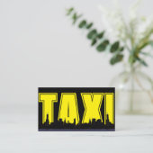 Yellow TAXI-Night City Skyline-Taxifahrer Visitenkarte (Stehend Vorderseite)
