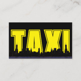 Yellow TAXI-Night City Skyline-Taxifahrer Visitenkarte