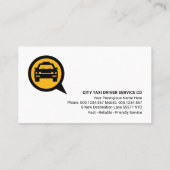 Yellow Taxi Phone Black Karo Visitenkarte (Rückseite)