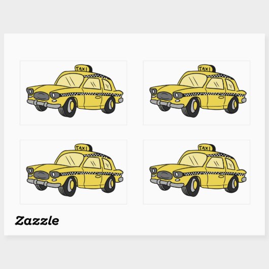 Yellow Taxi Rechteckiger Aufkleber (Blatt)