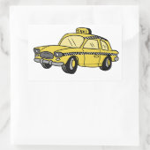 Yellow Taxi Rechteckiger Aufkleber (Tasche)