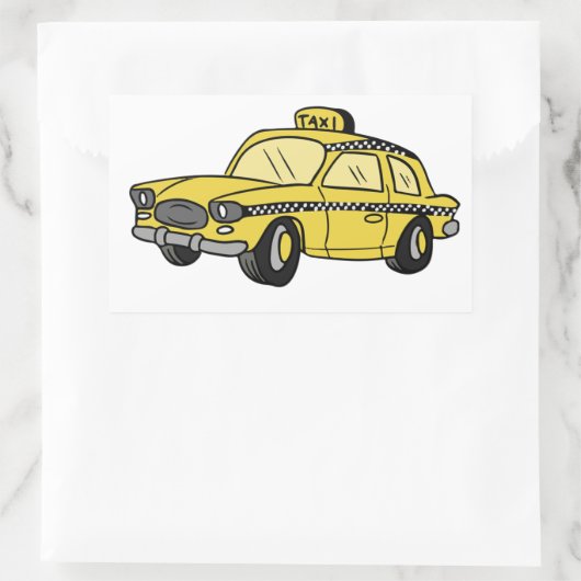 Yellow Taxi Rechteckiger Aufkleber (Tasche)