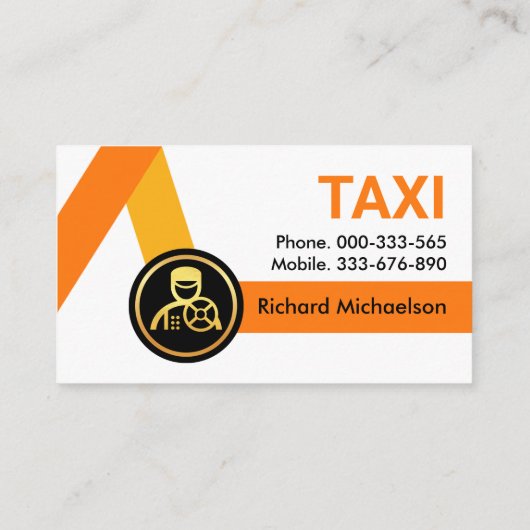 Yellow Taxi Routes Cab Treiber Visitenkarte (Rückseite)