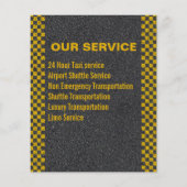 Yellow Taxi Service Business Cab Driver Flyer (Hinten)