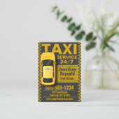 Yellow Taxi Service Cab Treiber Visitenkarte (Stehend Vorderseite)