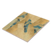 Yellow Teal Textured Ceramic Tile Fliese (Seite)
