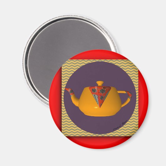 YELLOW TEAPOT MAGNET (Vorderseite/Rückseite)
