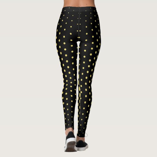 Yellow Techno Dot Pattern Leggings (Rückseite)