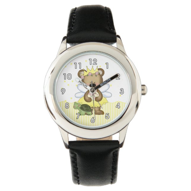 Yellow Teddy Bear Fairy Armbanduhr (Vorderseite)