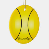 Yellow Tennis Ball | Personalisieren Keramik Ornament (Rechts)