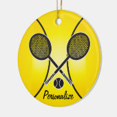Yellow Tennis Ball | Personalisieren Keramikornament (Links)