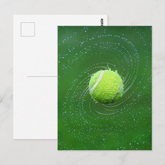 Yellow Tennis Ball Personalisiert Postkarte (Vorne/Hinten)
