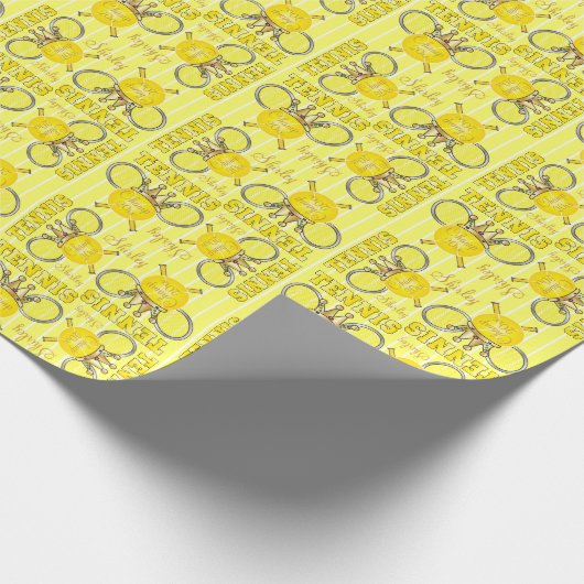 Yellow Tennis Champ Diy Text Geschenkpapier (Ecke)