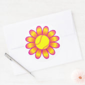 Yellow Tennis Girl Runder Aufkleber (Umschlag)