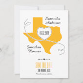 Yellow Texas Curling Ribbon Save The Date (Vorderseite)