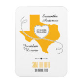 Yellow Texas Curling Ribbon Save the Date Magnet (Vertikal)