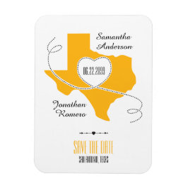 Yellow Texas Curling Ribbon Save the Date Magnet