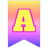 YELLOW Text Happy Birthday | Bearbeitbar Wimpelkette (Zweite Fahne)