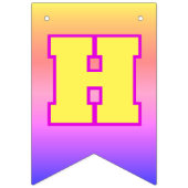 YELLOW Text Happy Birthday | Bearbeitbar Wimpelkette (Erste Fahne)