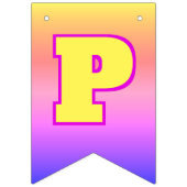 YELLOW Text Happy Birthday | Bearbeitbar Wimpelkette (Dritte Fahne)