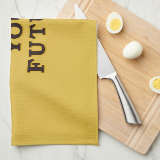 Yellow Text Kitchtuch Geschirrtuch (Viertel Falte)