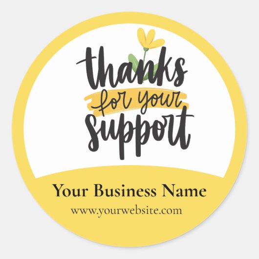 Yellow Thank you packaging sticker (Vorderseite)