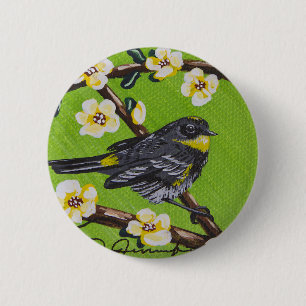 Yellow Throat Warbler ~ Spring Button