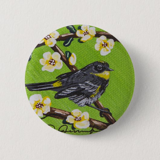 Yellow Throat Warbler ~ Spring Button (Vorderseite)