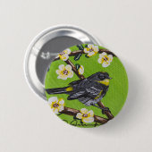 Yellow Throat Warbler ~ Spring Button (Vorne & Hinten)