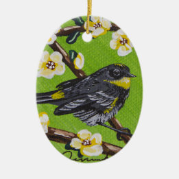 Yellow Throat Warbler ~ Spring Keramikornament