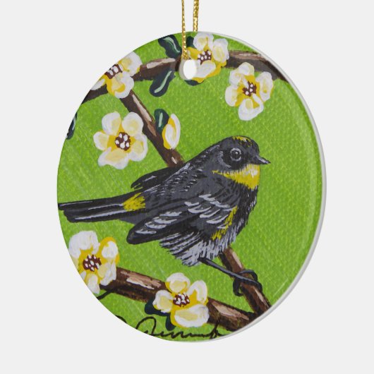 Yellow Throat Warbler ~ Spring Keramikornament (Links)