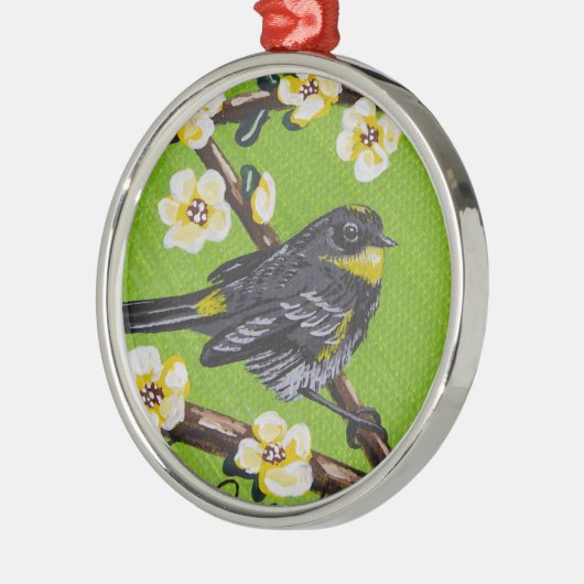Yellow Throat Warbler ~ Spring Silbernes Ornament (Links)