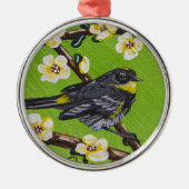 Yellow Throat Warbler ~ Spring Silbernes Ornament (Vorne)